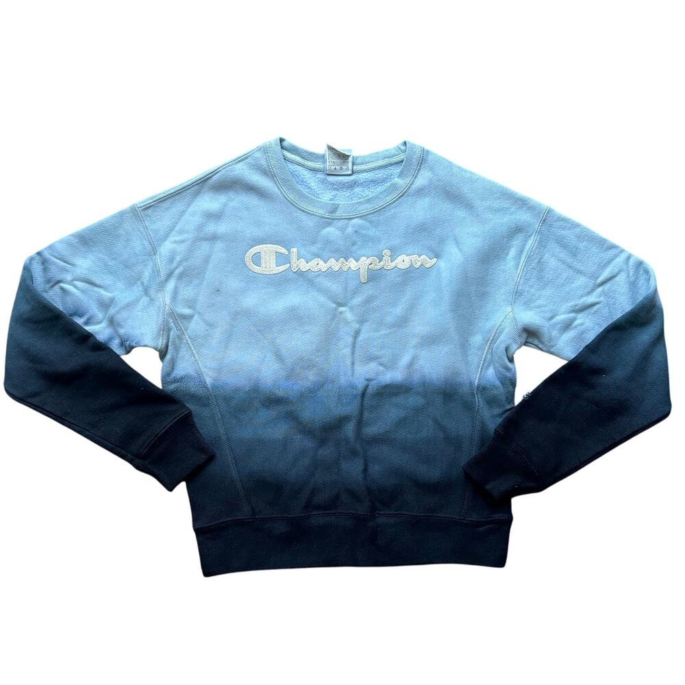 🥶 Champion Blue Ombre Embroidered Sweatshirt Size Small